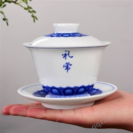 家用珐琅彩茶碗 单个不烫手陶瓷盖碗茶杯 大号功夫三才碗杯敬茶碗