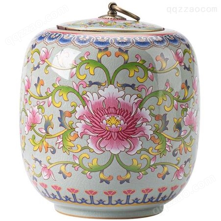 一斤陶瓷茶叶罐罐子茶叶包装 红茶单罐礼盒装 珐琅彩储存密封罐