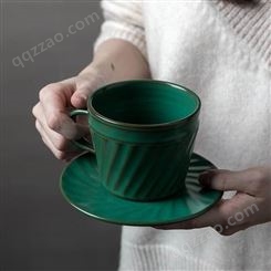 手工雕刻螺旋纹咖啡杯 欧式创意咖啡杯碟拉花杯卡布奇诺咖啡杯
