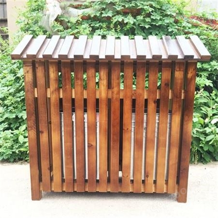 防腐木垃圾桶 景区木制果皮箱 不锈钢内胆 德晟可定制