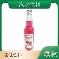 气泡水树莓味330ml果味汽水饮料玻璃瓶装碳酸饮料
