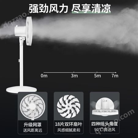 先锋(Singfun)轻奢风系列遥控电风扇落地扇摇头定时流通空气循环