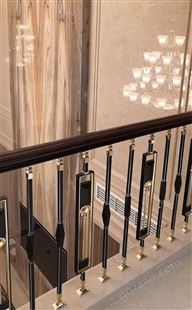 新中式欧式轻奢别墅楼梯扶手酒店护栏会所栏杆立柱定制
