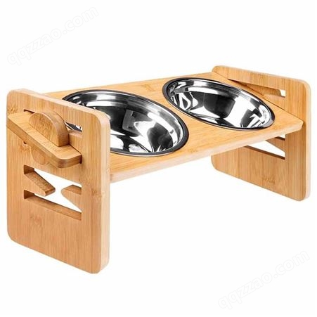 木质宠物碗架宠物喂食餐桌可调节宠物猫狗加高喂食器