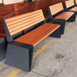 不锈钢公园椅塑木铁艺长条凳