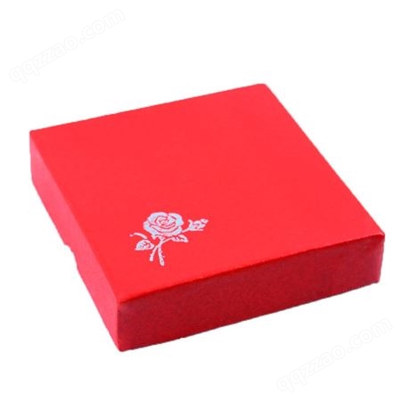 红色方形纸盒手镯盒 低档便宜简单手链盒 一枝花玫瑰花饰品包装盒
