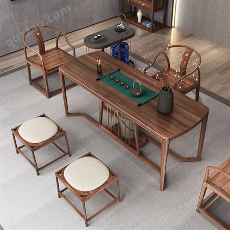 实木茶桌椅组合新中式茶桌茶具套装现代家用办公室喝茶泡茶台