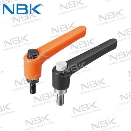 日本NBK LEM-C钢制带按钮外螺纹塑料夹紧手柄把手