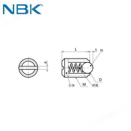 日本NBK 不锈钢制小型弹簧球头柱塞 滚珠波子波珠螺丝
