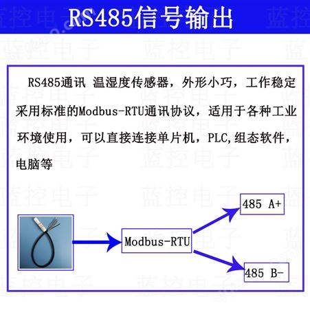 RS485温湿度传感器 变送器 modbus sht30防水防尘探头 温湿度采集