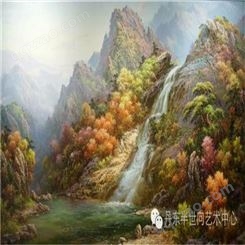 朝鲜画 朝鲜油画价格 金永浩（功勋艺术家）《世外桃源》200X100