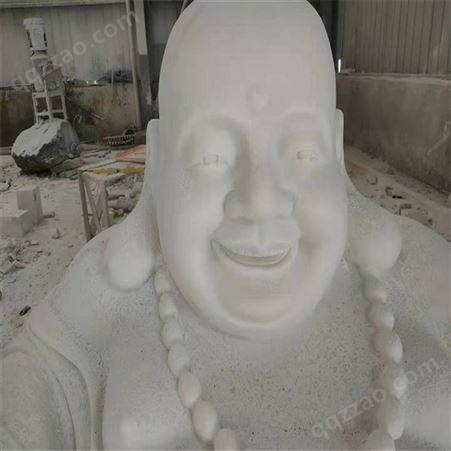 汉白玉弥勒佛雕像 人像石雕定制 室外装饰雕刻五山石业