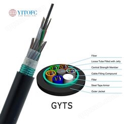 4芯室外光缆铠装层绞式单模光纤GYTA-4B1.3光缆线