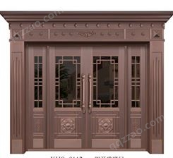 玻璃铜门 别墅中式简欧风格 尺寸多样定制红古铜颜色