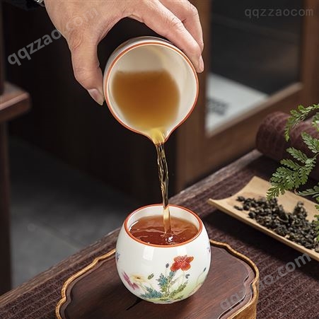 白瓷茶杯 羊脂玉品茗杯陶瓷单杯主人杯功夫茶具 小茶盏茶叶罐
