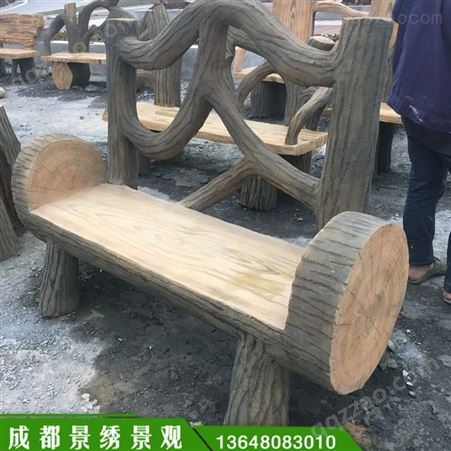 水泥仿木凳子仿木凳椅生产定制厂家