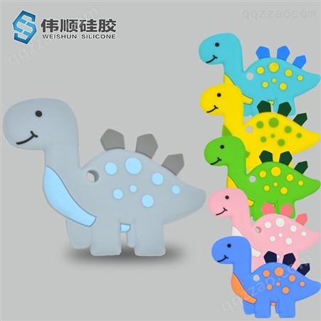 婴儿滴胶恐龙硅胶牙胶 创意儿童磨牙棒 宝宝玩具咬咬乐母婴用品