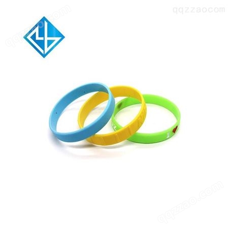 多色硅胶手环定制 凹凸刻丝印展会礼品手环