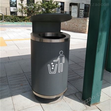 YST-1户外环卫分类圆形镀锌板垃圾桶鸭舌桶市政道路其他垃圾果皮箱
